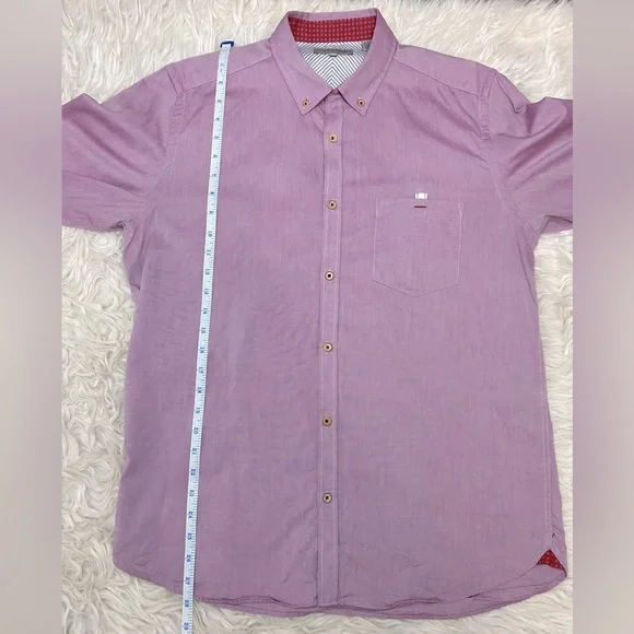 Ted Baker London Size 4 Men’s Casual‎ Long Sleeve Button Down Burgundy - Picture 4 of 10